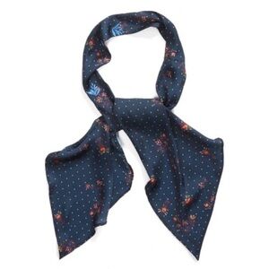 Treasure & Bond Navy Blue Floral Polka Dot Scarf